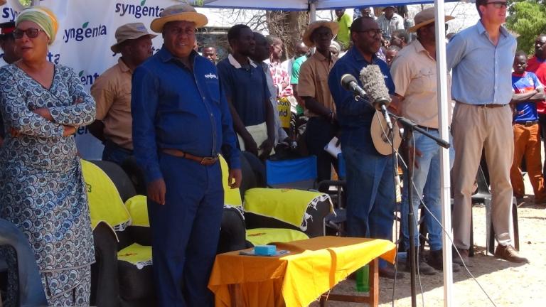 Officials standing at Seed donation ceremony